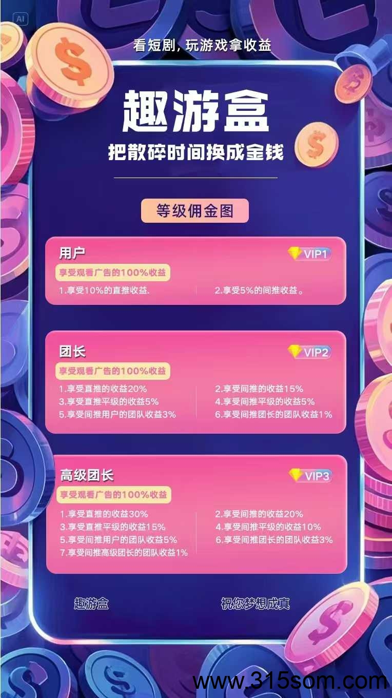 趣游盒，首码，0撸，广告，无需实名