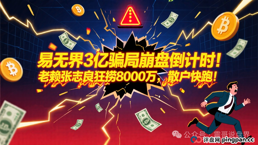 易无界3亿骗局崩盘倒计时!老赖张志良狂捞8000万,散户快跑!