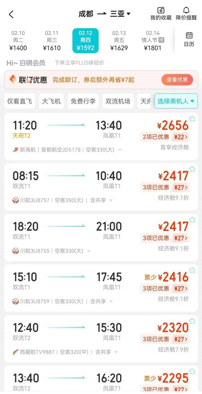 多地赴三亚机票上涨，部分时段突破4000元，网友：还没到春节就“飞不起了”
