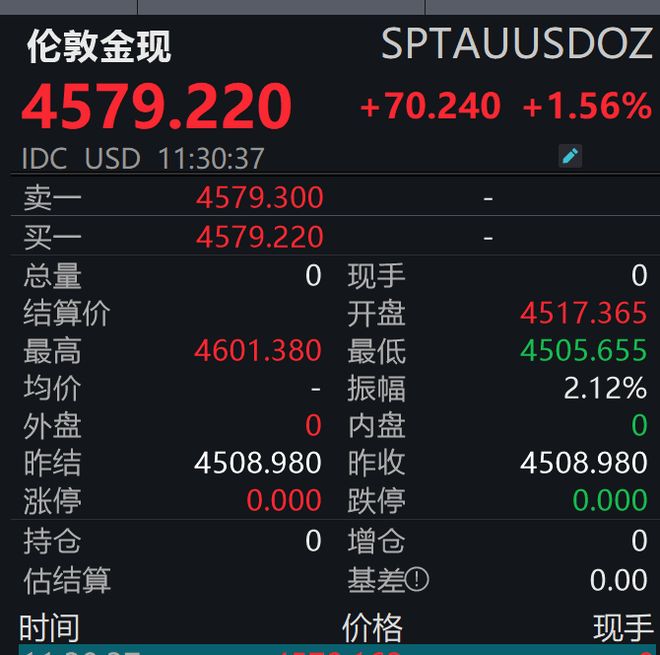 刷新历史纪录！现货黄金首次突破4600美元