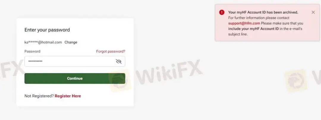 “您的账户ID已归档” HFM平台封禁账户逻辑：你可以玩，但不能赢