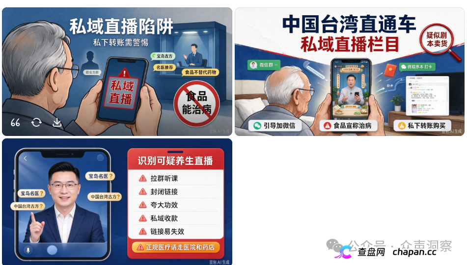 警惕私域直播 “台湾直通车” 栏目！假借宝岛名医之名，专门忽悠中老年人(1)
